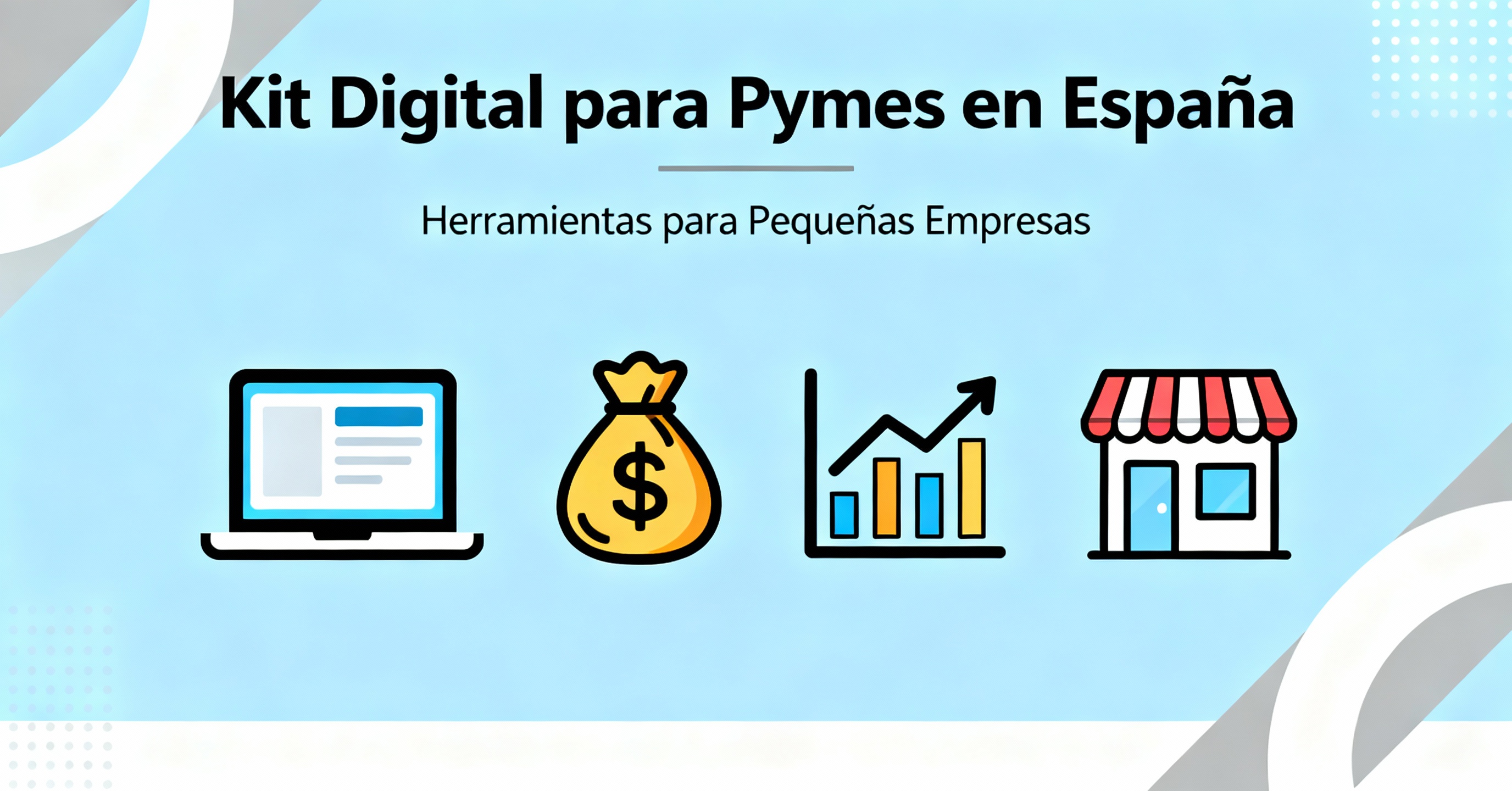 Representación del programa Kit Digital mostrando digitalización de pequeñas y medianas empresas españolas